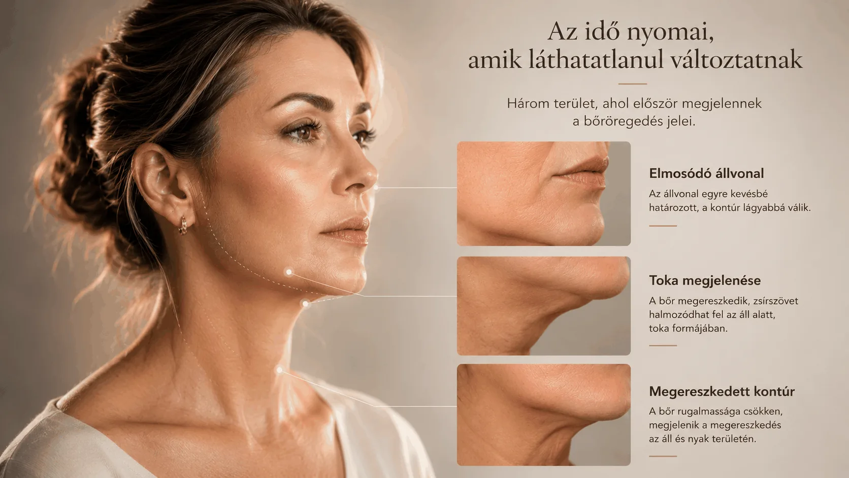 Az idő nyomai — elmosódó állvonal, toka, megereszkedett kontúr