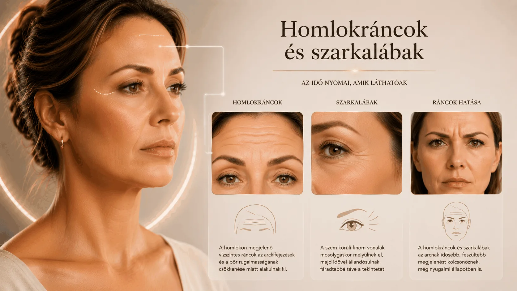 Homlokráncok és szarkalábak — az idő nyomai a homlokon és a szem körül