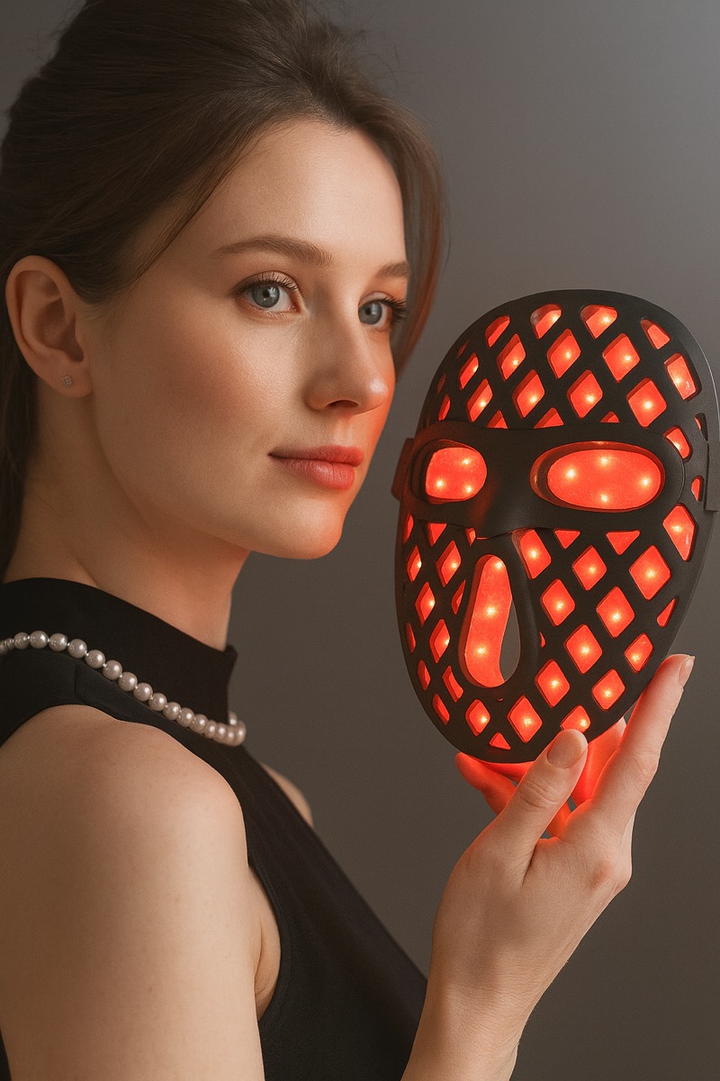 ULTIMA LED Mask — elegáns piros LED glow